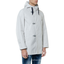 New style hooded men long rain jacket in waterproof outdoor clothings breathable